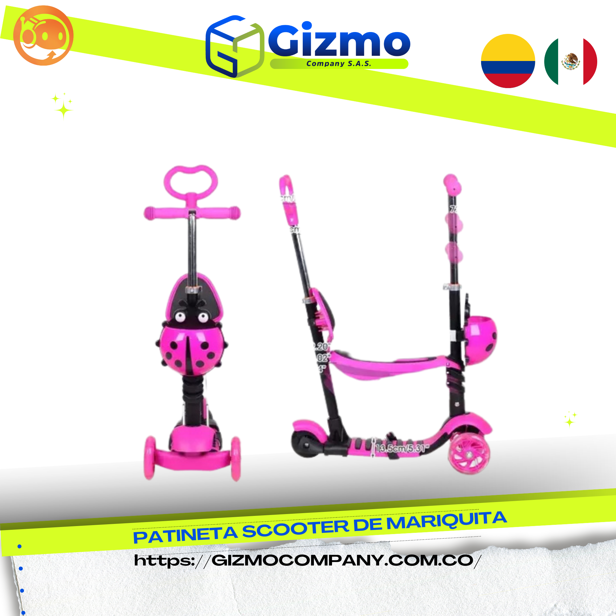 Patineta Scooter de mariquita